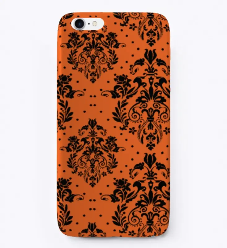 Halloween Black and Orange Damask