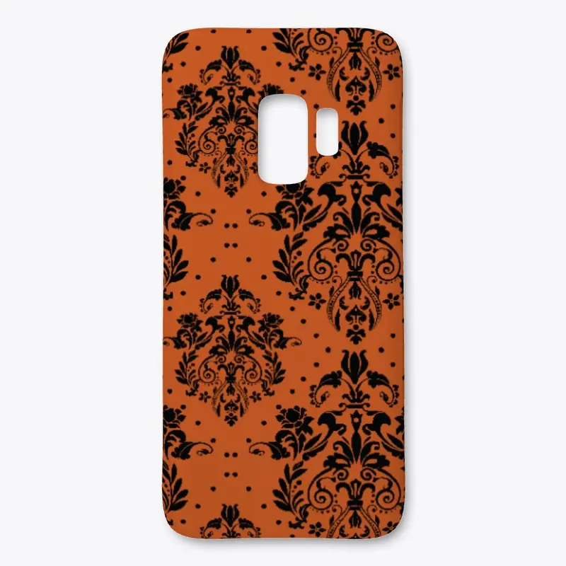 Halloween Black and Orange Damask