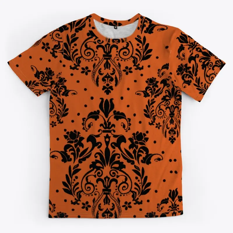 Halloween Black and Orange Damask